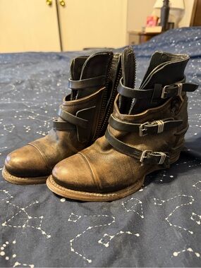 Free Bird Brown and Black Ankle Boots
